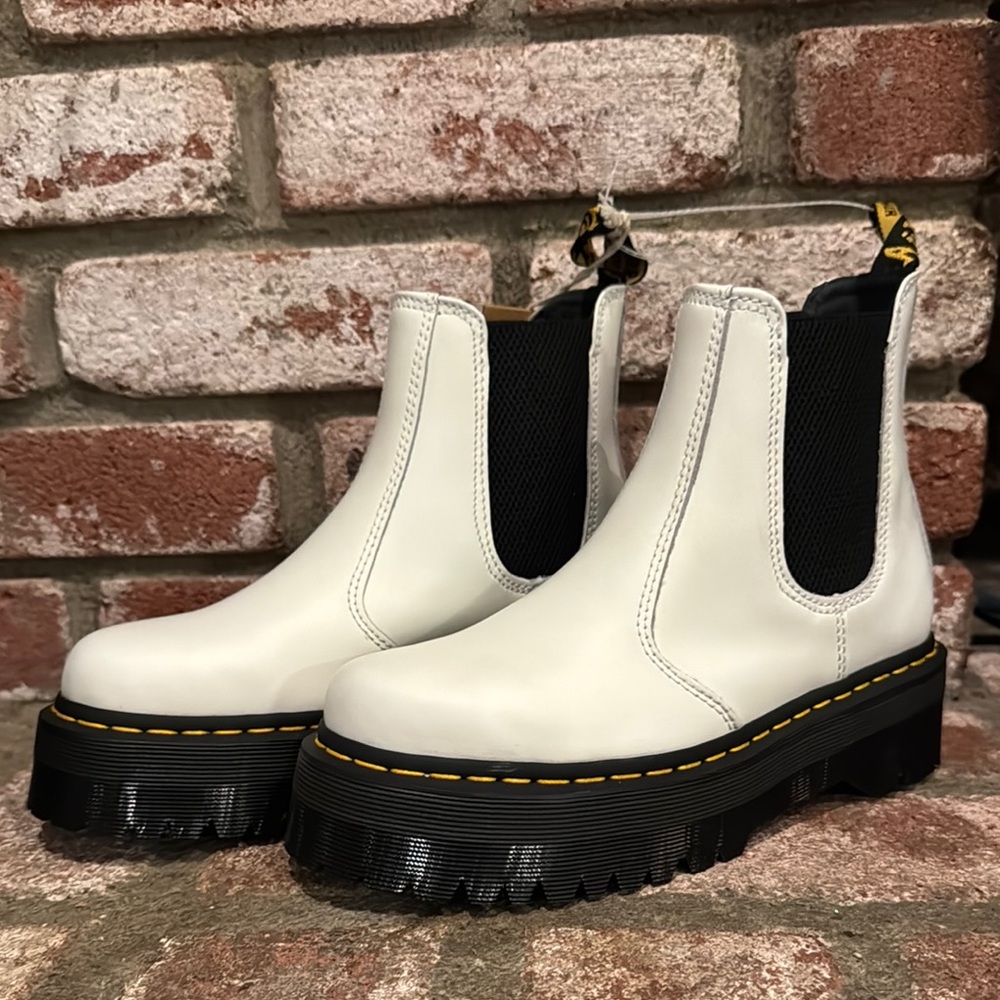 Dr. Martens White Chelsea Boots